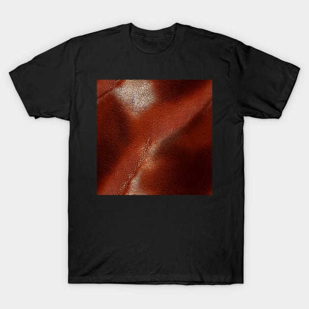 Brown Imitation leather, natural and ecological leather print #29 T-Shirt by Endless-Designs